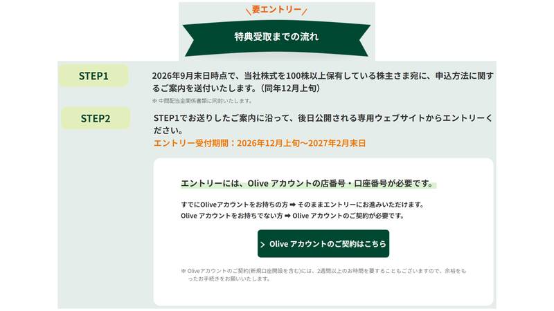 特典受取までの流れ