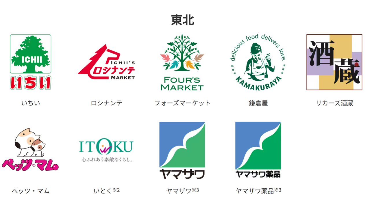 東北の対象店舗